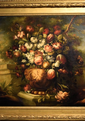 Paintings & Drawings  - Still Life of Flowers in a Medici Vase - Italian School, 18th Century
